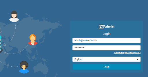 Default pgAdmin Login Page on Ubuntu 24.04